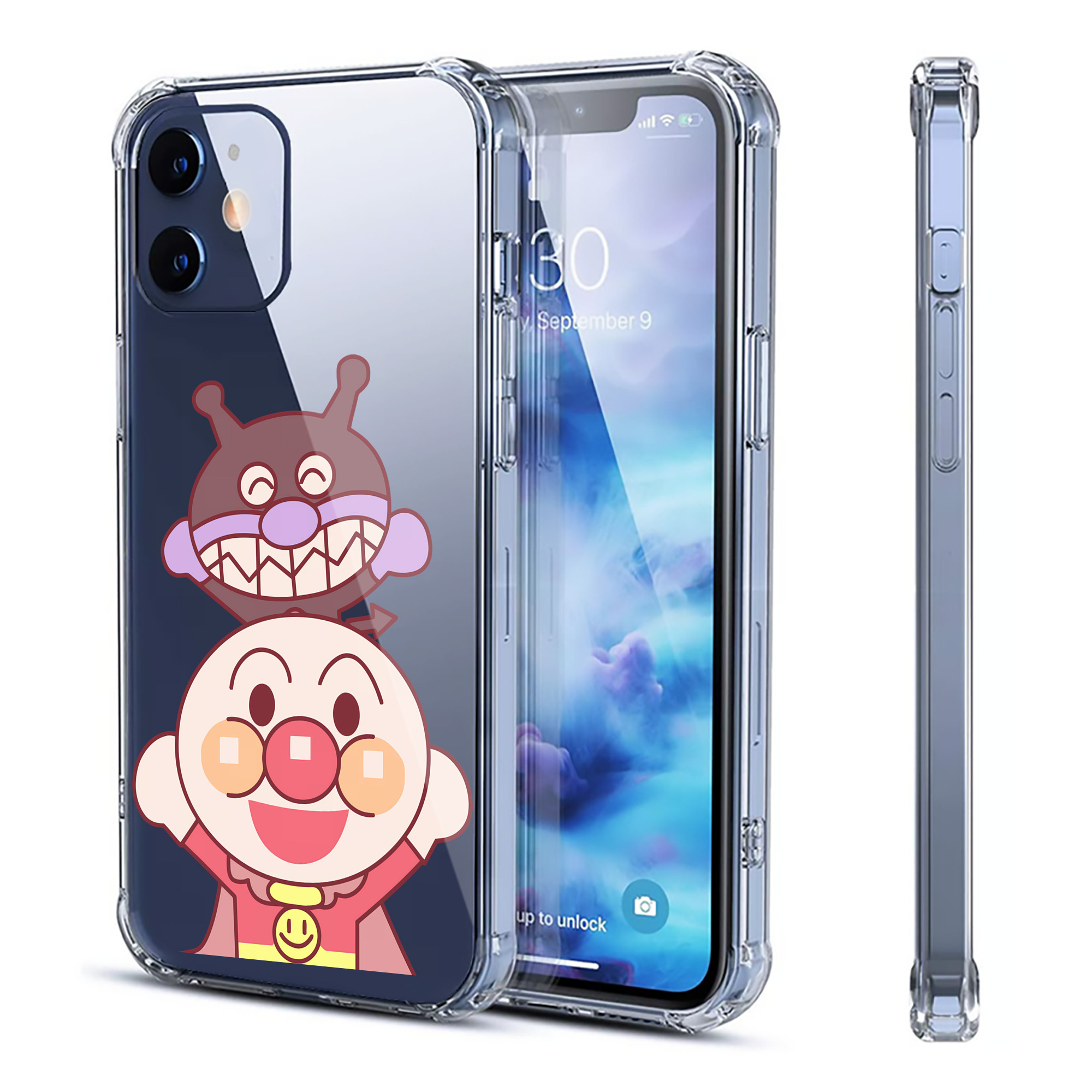 （画像用） アンパンマン Anpanman 【iPhone 12シリーズ対応】透明スマホケース（クリアソフトケース）